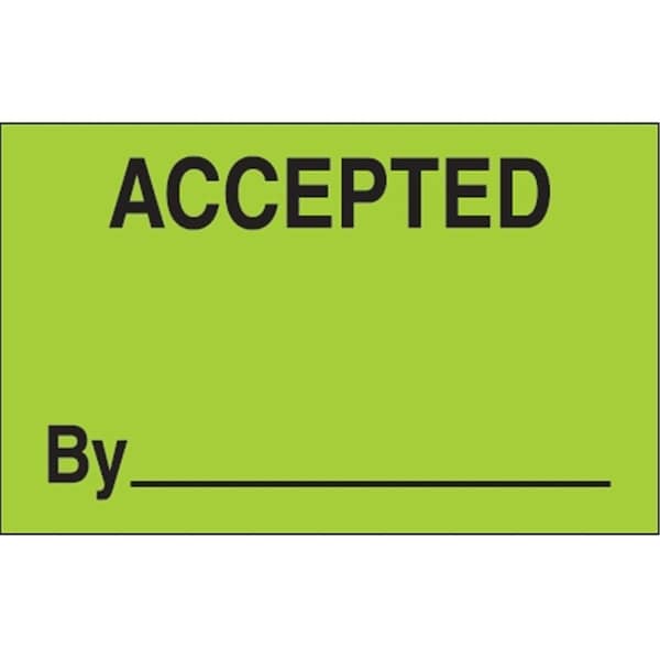 Bondad 1.25 x 2 in. - Accepted By Fluorescent Green Labels BO3349901 - main